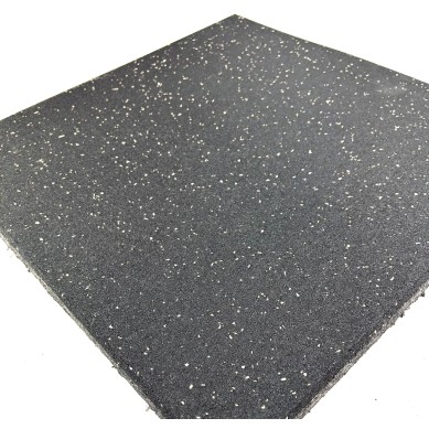 Loseta caucho gimnasio 1x1 maciza 15mm NEGRA PUNTOS BLANCOS